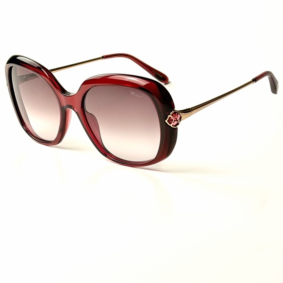Chopard SCH 314 S O6F6 Red Gold Sunglasses  Authentic SCH314S